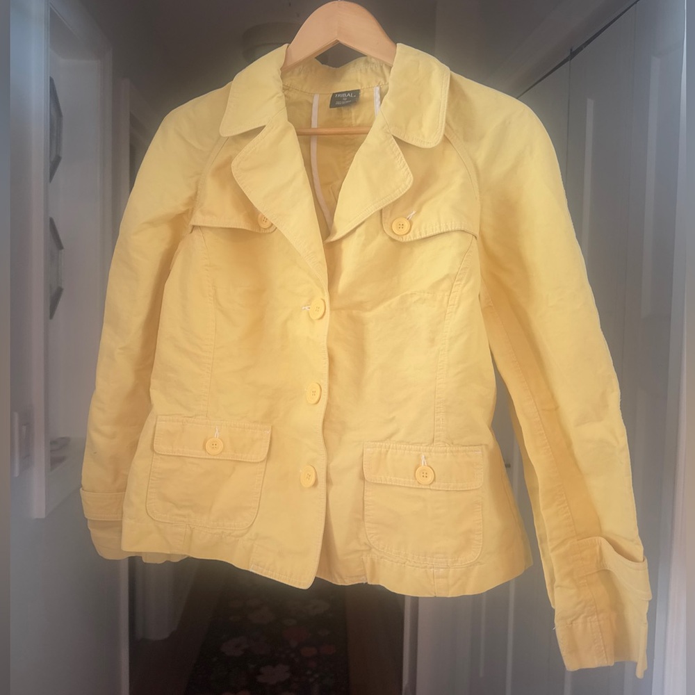 Tribal Yellow Blazer Lightweight Suit Jacket